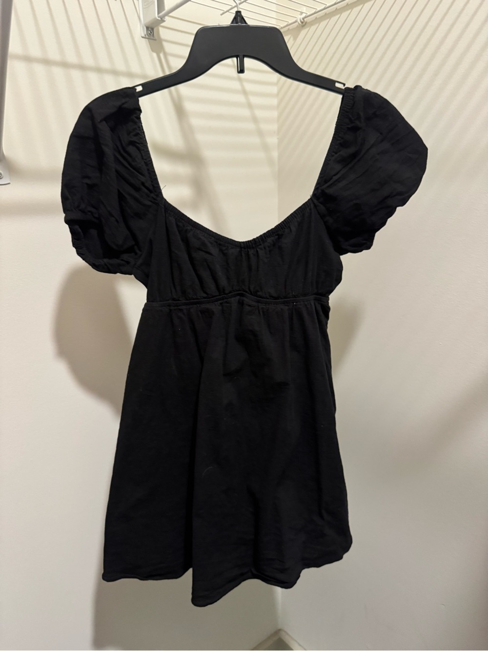 Princess Polly Black Puff-Sleeve Mini Dress